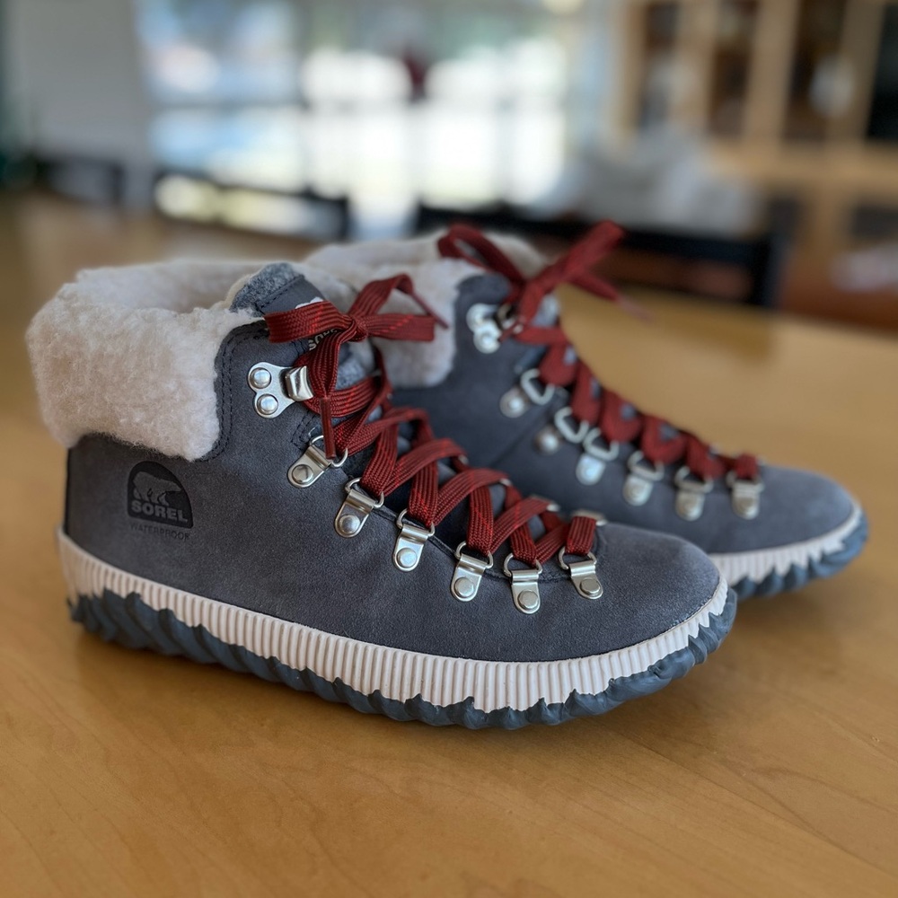 SOREL Out ‘N About Plus Conquest Waterproof Suede Boot - Size: 6.5, Quarry
